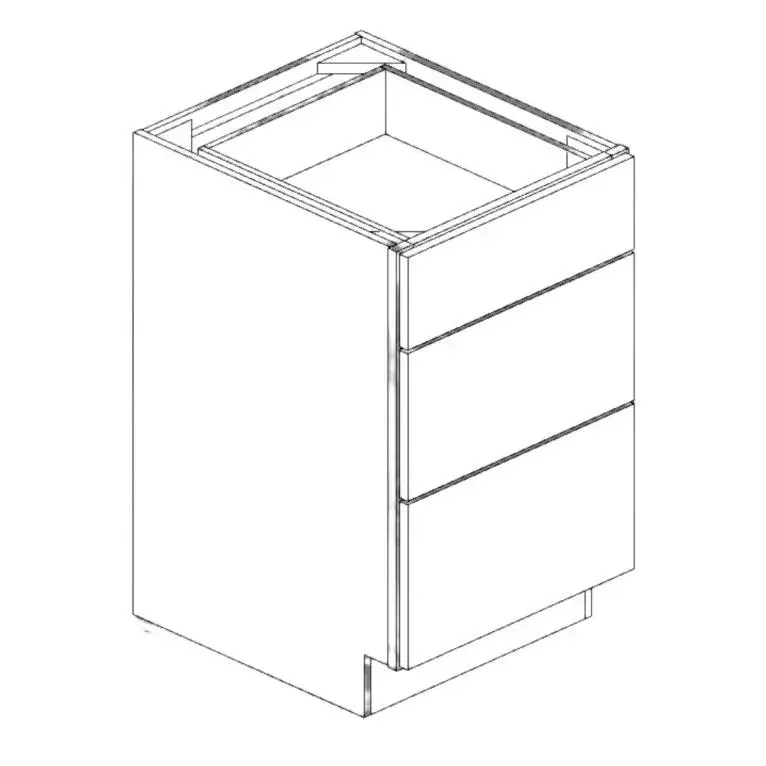 Dark Blue Shaker 3-Drawer Base 12×34.5