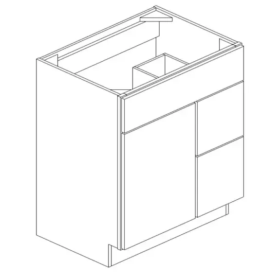 Dark Blue Shaker Single Door Vanity (Left-Hand) 30×34.5
