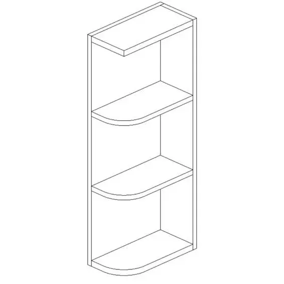 Dark Blue Shaker Oven End Shelf (Left-Hand) 6×30